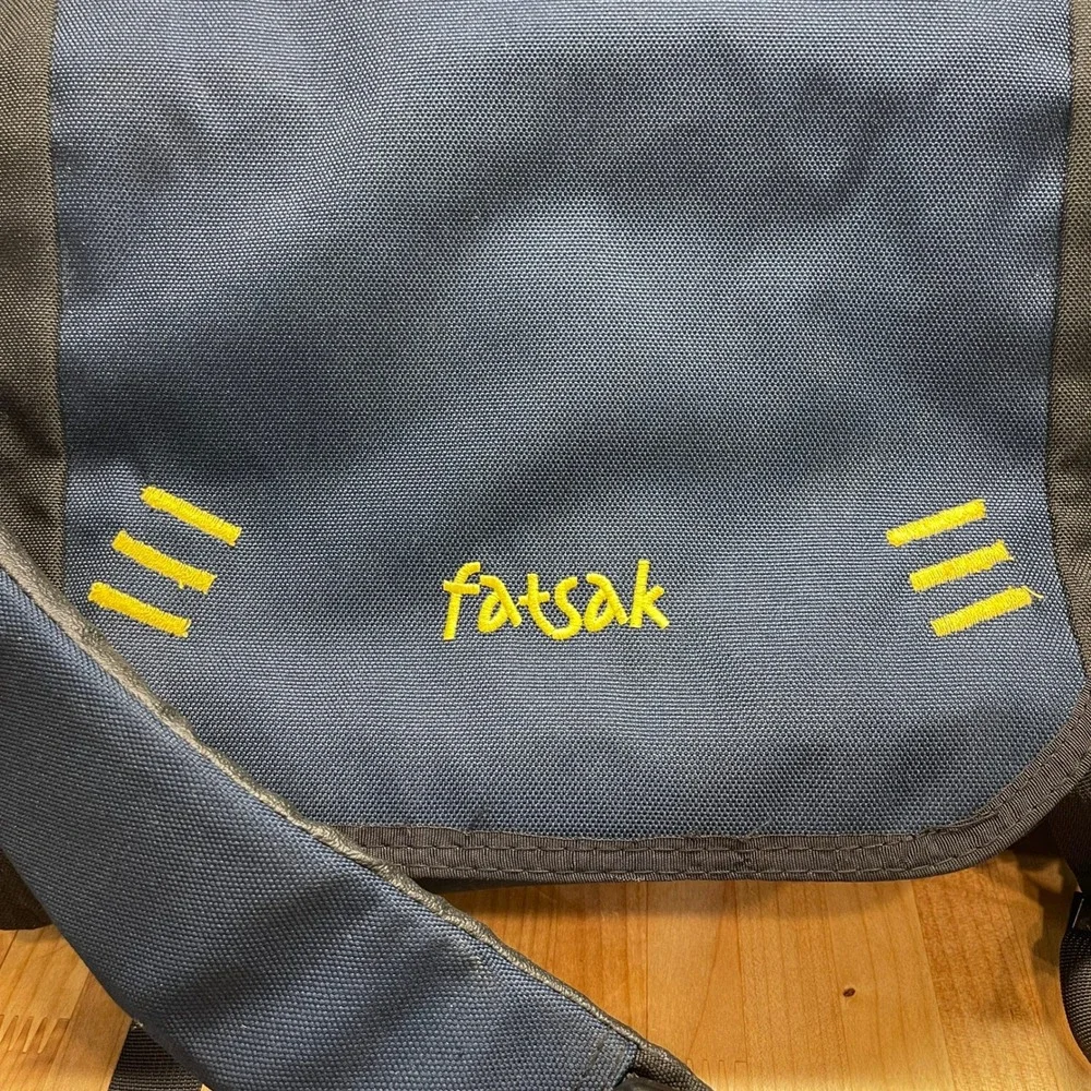 Fatsak Messenger Bag Convertible Utility BIKE Blue Black Canvas Everything Bag
